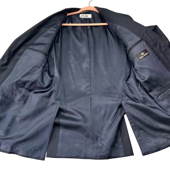 Paul Dione Blazer Mens 40R Black Wool Cashmere Blend Notch Lapel Career - Picture 4 of 9